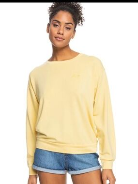 Roxy Yellow Pullover Sweatshirt